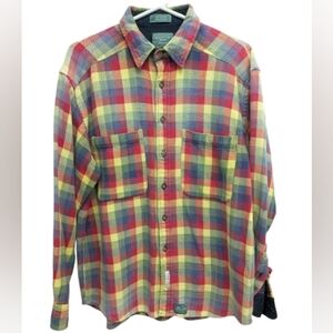 Baxter brand Natural Clothing men's vintage woven cotton check button down shirt